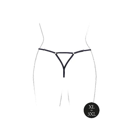 Julie - Elastic Mesh Adjustable Thong with Open Crotch - Plus Size - PlayBlue
