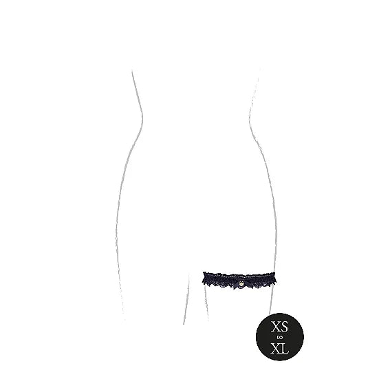 Noel - Elastic Lace Garter with Golden Details - PlayBlue