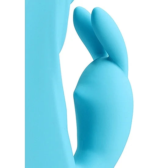 Ribbed Ultra Soft Silicone Rabbit Vibrator - Glacial Blue