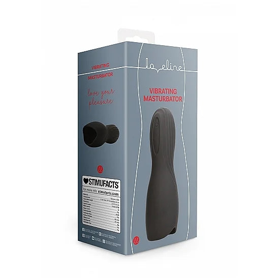 Vibrating Masturbator Sleeve - Licorice Black - PlayBlue