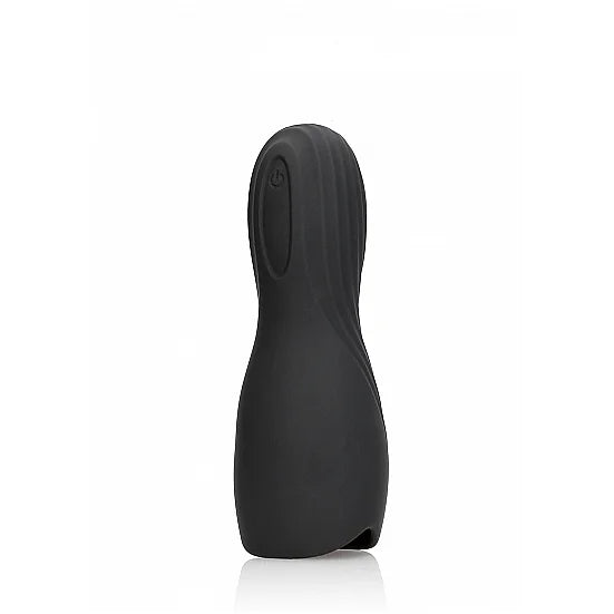 Vibrating Masturbator Sleeve - Licorice Black - PlayBlue