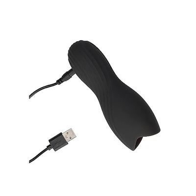 Vibrating Masturbator Sleeve - Licorice Black - PlayBlue