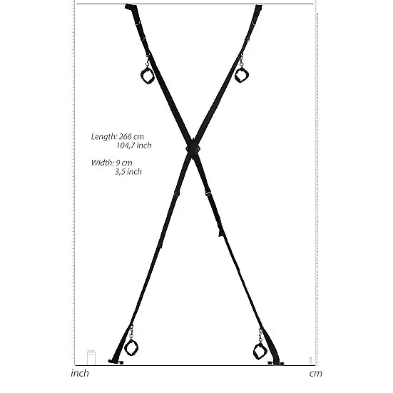 Over the Door Bondage Cross - Black - PlayBlue