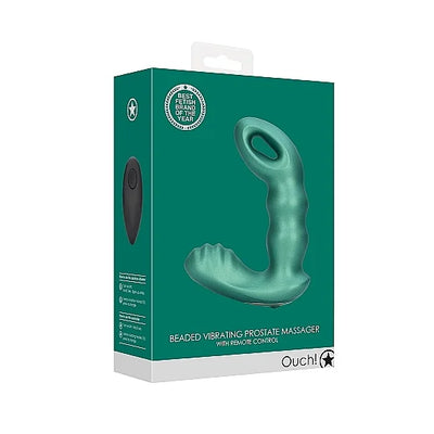 Beaded Vibrating Prostate Massager with Remote Control - Metallic Green - PlayBlue