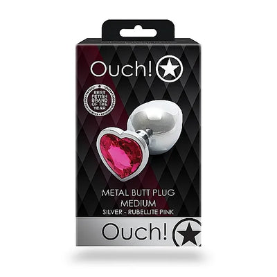 Heart Silver Gem Butt Plug - PlayBlue