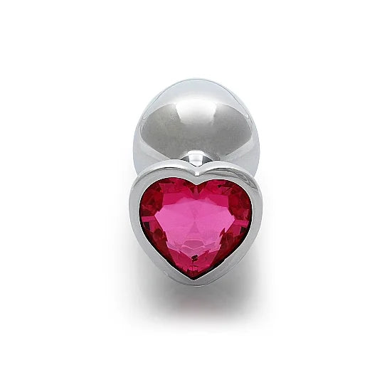 Heart Silver Gem Butt Plug - PlayBlue