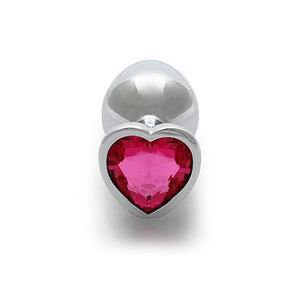 Heart Silver Gem Butt Plug - PlayBlue