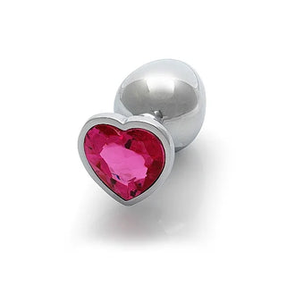 Heart Silver Gem Butt Plug - PlayBlue