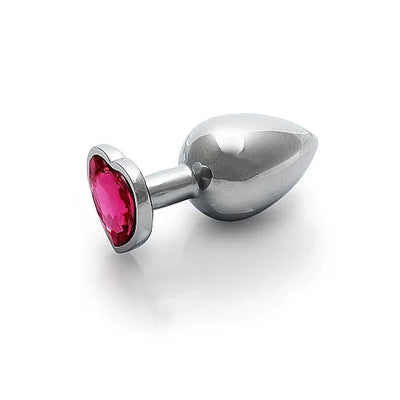 Heart Silver Gem Butt Plug - PlayBlue