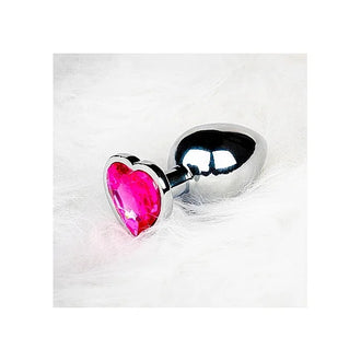 Heart Silver Gem Butt Plug - PlayBlue