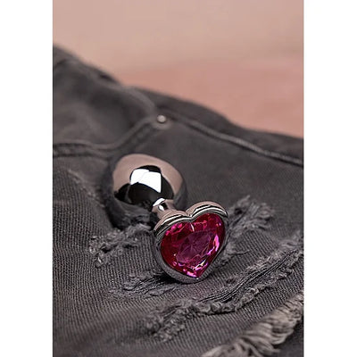 Heart Silver Gem Butt Plug - PlayBlue