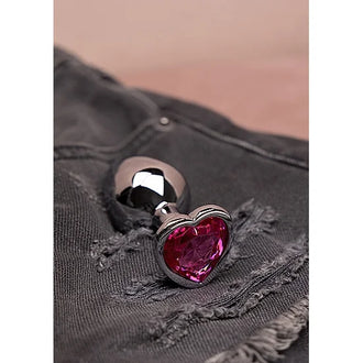 Heart Silver Gem Butt Plug - PlayBlue