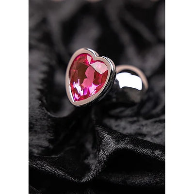 Heart Silver Gem Butt Plug - PlayBlue