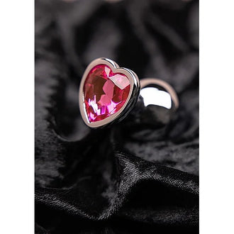 Heart Silver Gem Butt Plug - PlayBlue