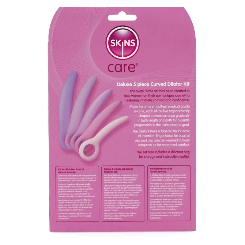 Skins Care - Silicone Vagina Dilators Curved - 5pc Set - PlayBlue