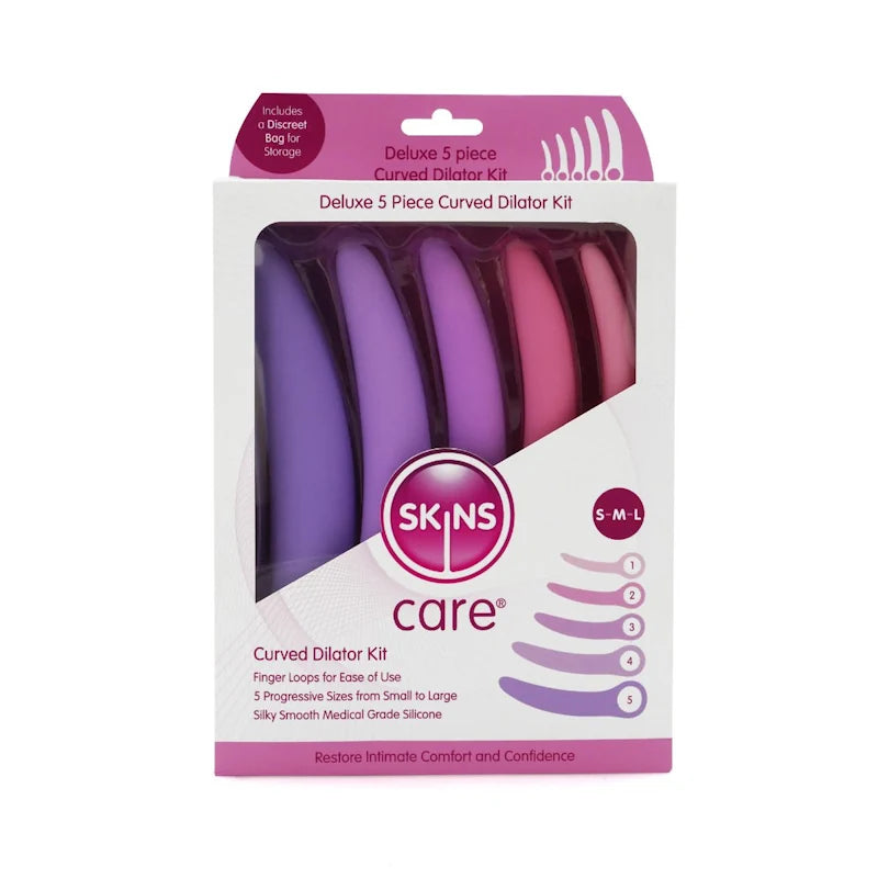 Skins Care - Silicone Vagina Dilators Curved - 5pc Set - PlayBlue
