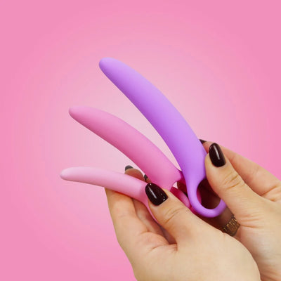 Skins Care - Silicone Vagina Dilators Curved - 5pc Set - PlayBlue