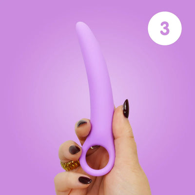 Skins Care - Silicone Vagina Dilators Curved - 5pc Set - PlayBlue