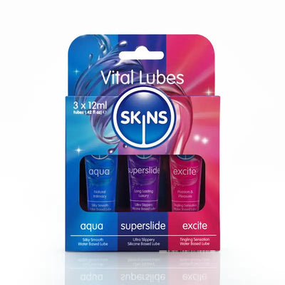 Skins - Sampler Tubes - Vital Lubes 3 Pack - PlayBlue