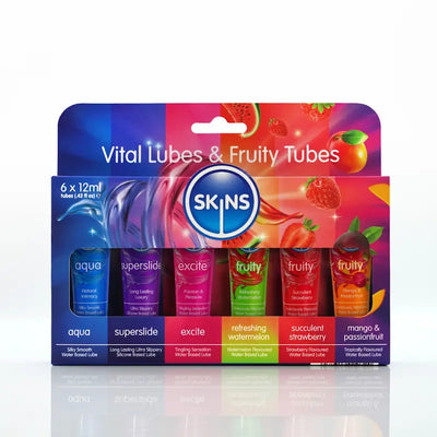 Skins - Sampler Tubes - Vital & Fruity Lubes 6 Pack - PlayBlue