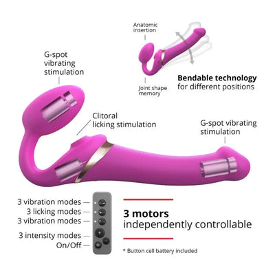 Strap-On-Me - Licking Remote Control Strapless Strap-On - PlayBlue