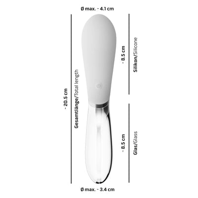 Liaison - Curve LED Vibrator - Silicone & Glass - PlayBlue