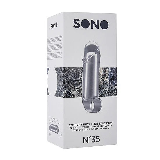 Sono - Stretchy Thick Penis Extension - No 35 Translucent - PlayBlue