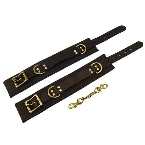 BOUND Nubuck Leather Ankle Restraints - PlayBlue