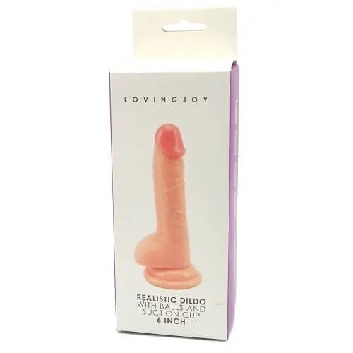 Loving Joy Realistic Dildo with Balls and Suction Cup 6 inch - PlayBlue