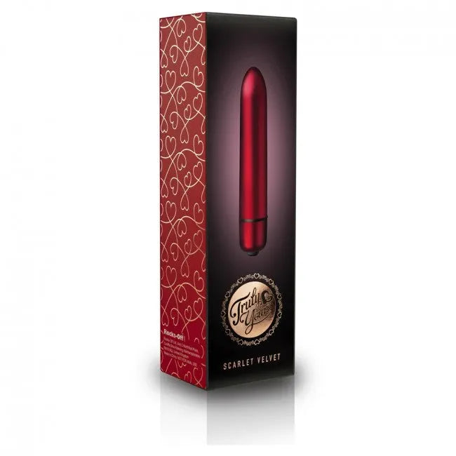 Rocks Off Truly Yours Scarlet Velvet 90mm Bullet - PlayBlue
