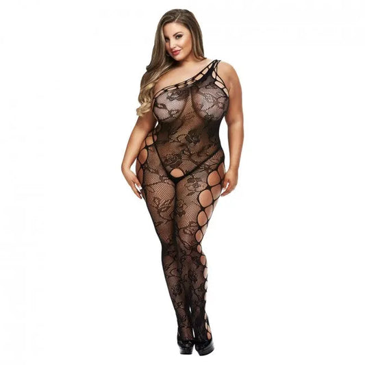 Baci Off The Shoudler Bodystocking Black Queen