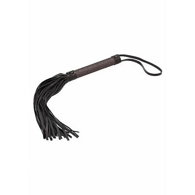 Ouch - Elegant Leather Flogger - Titanium Grey - PlayBlue