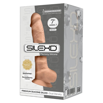 SilexD - 7 Realistic Silicone Dual Density Dildo with Suction Cup - PlayBlue