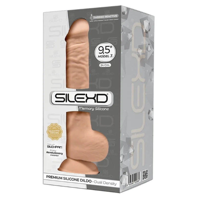 SilexD - 9.5 Realistic Silicone Dual Density Dildo with Suction Cup - PlayBlue