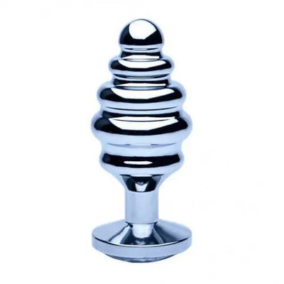 Precious Metals Ribbed Silver Anal Plug - PlayBlue
