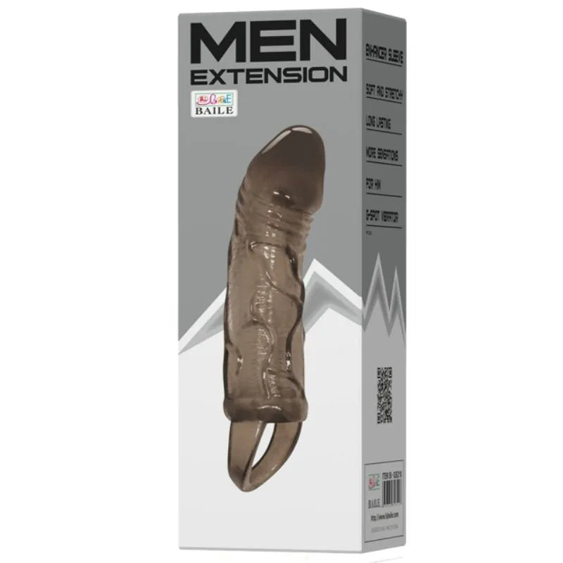 Baile Silicone Penis Sleeve With Ball Straps 13.5 Cm - PlayBlue