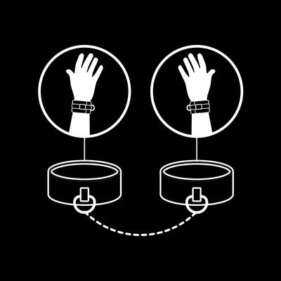Fetish Submissive Handcuffs Vegan Leather - PlayBlue