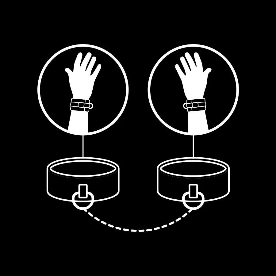 Fetish Submissive Handcuffs Vegan Leather - PlayBlue