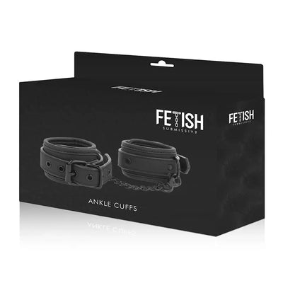 Fetish Submissive Ankle Cuffs Vegan Leather - PlayBlue