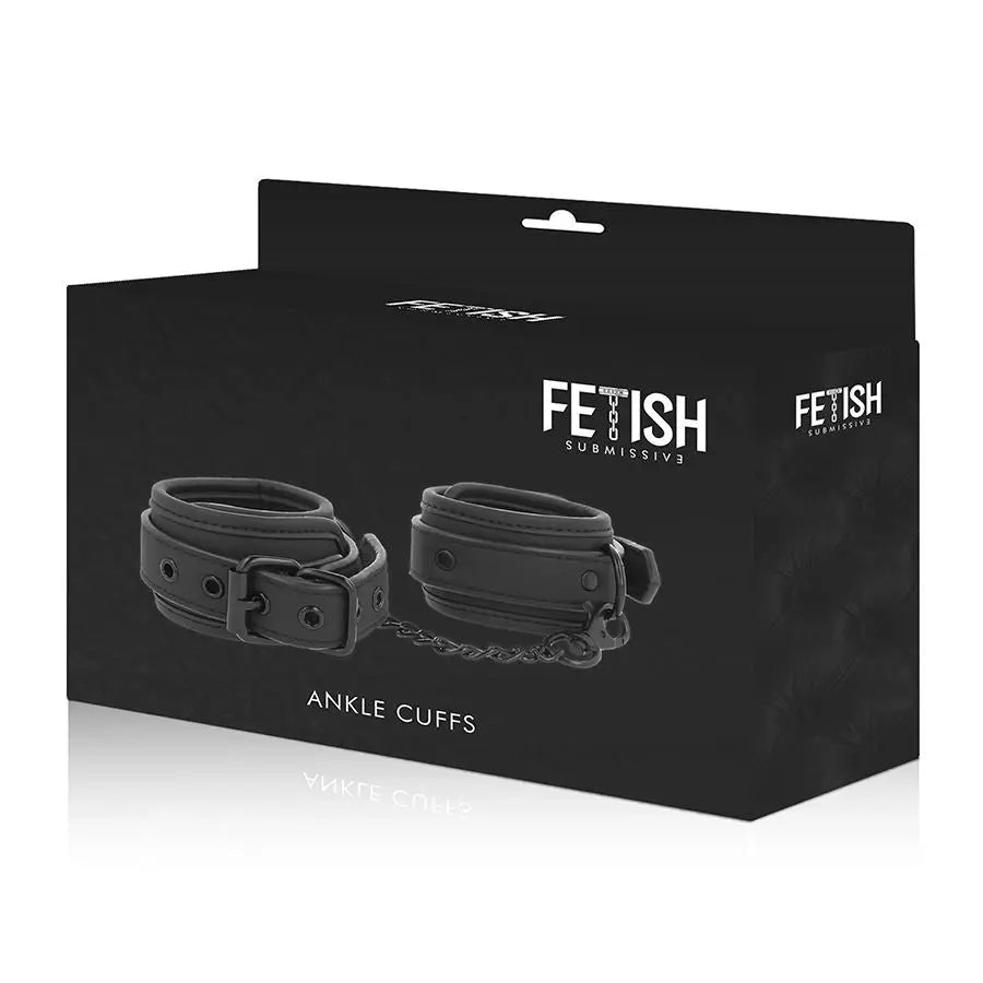 Fetish Submissive Ankle Cuffs Vegan Leather - PlayBlue