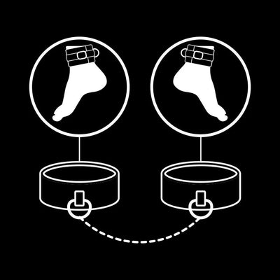 Fetish Submissive Ankle Cuffs Vegan Leather - PlayBlue