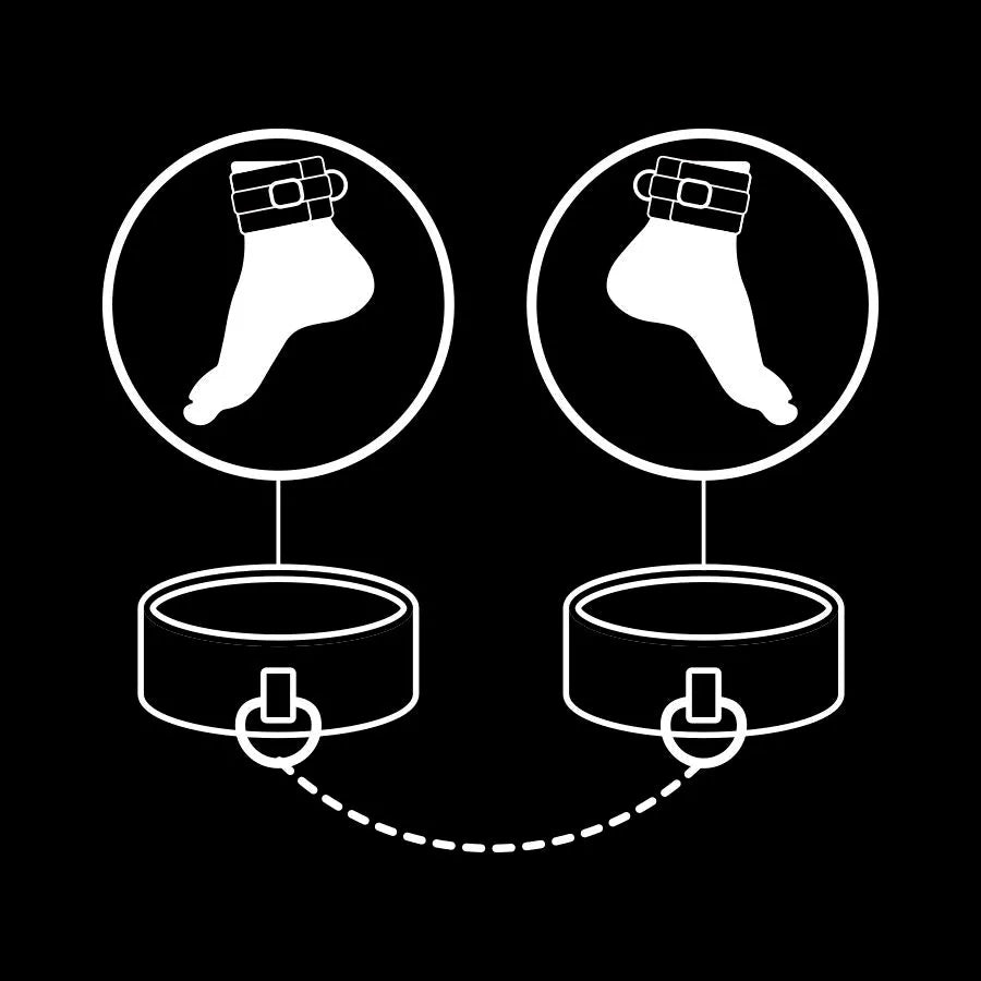 Fetish Submissive Ankle Cuffs Vegan Leather - PlayBlue