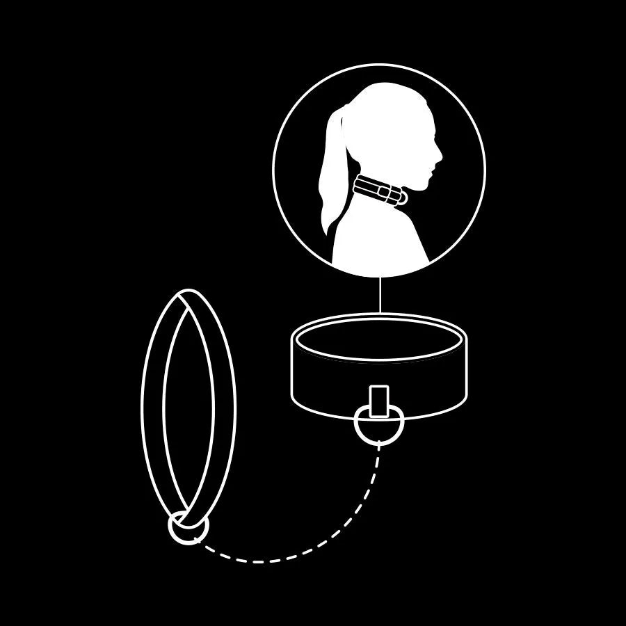 Fetish Submissive Collar With Leash - PlayBlue