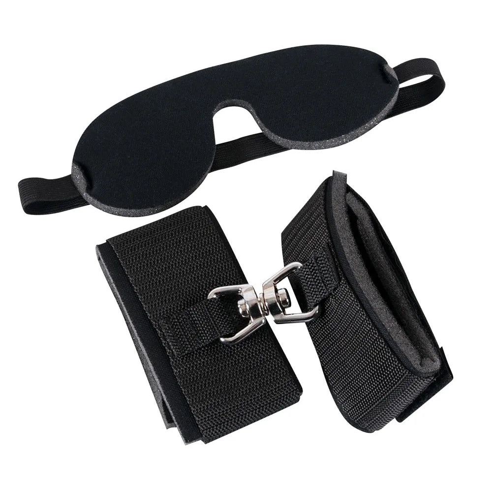 Bad Kitty Blindfold/Handcuffs Kit - PlayBlue