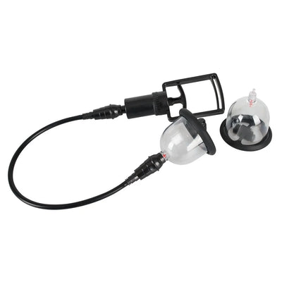 Bad Kitty Vibrating Nipple Pump Cups - PlayBlue