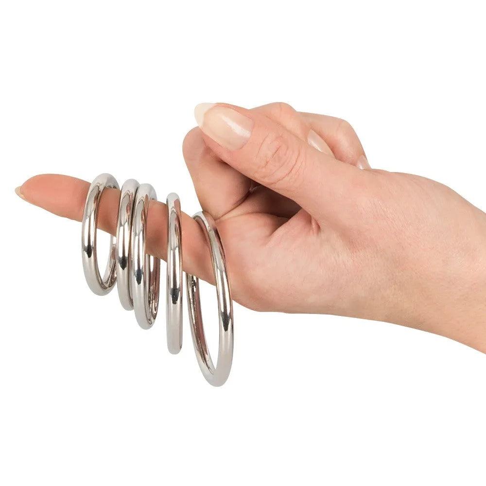 Bad Kitty Set Of 5 Metal Rings - PlayBlue