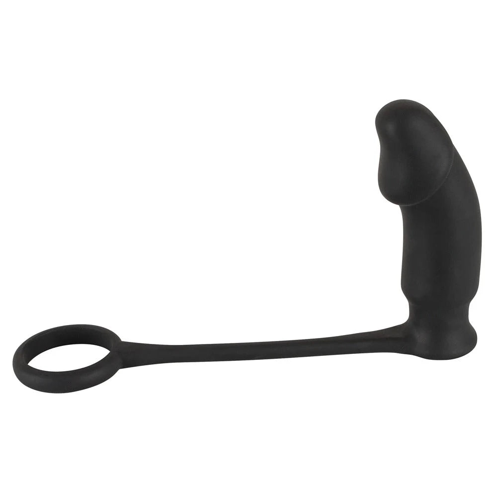 Black Velvets Ring with Vibro-Plug - PlayBlue