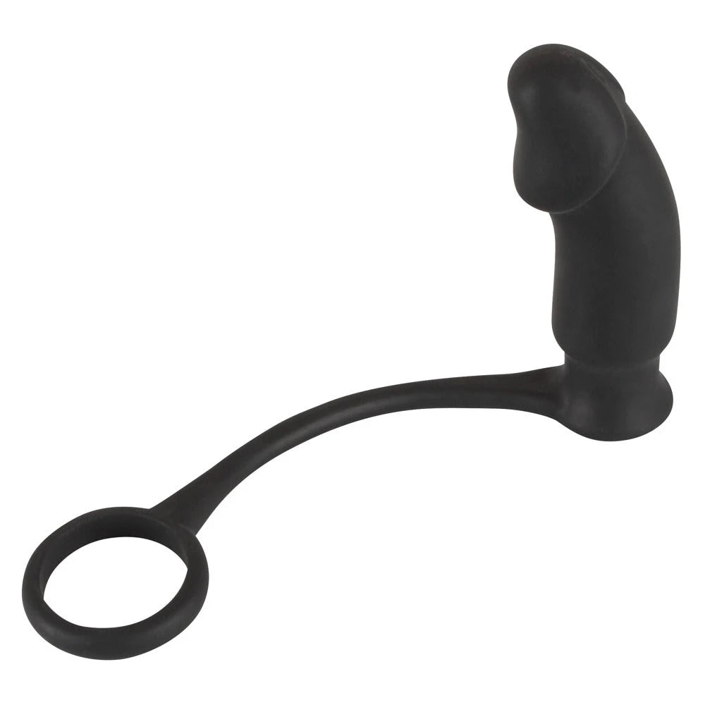 Black Velvets Ring with Vibro-Plug - PlayBlue