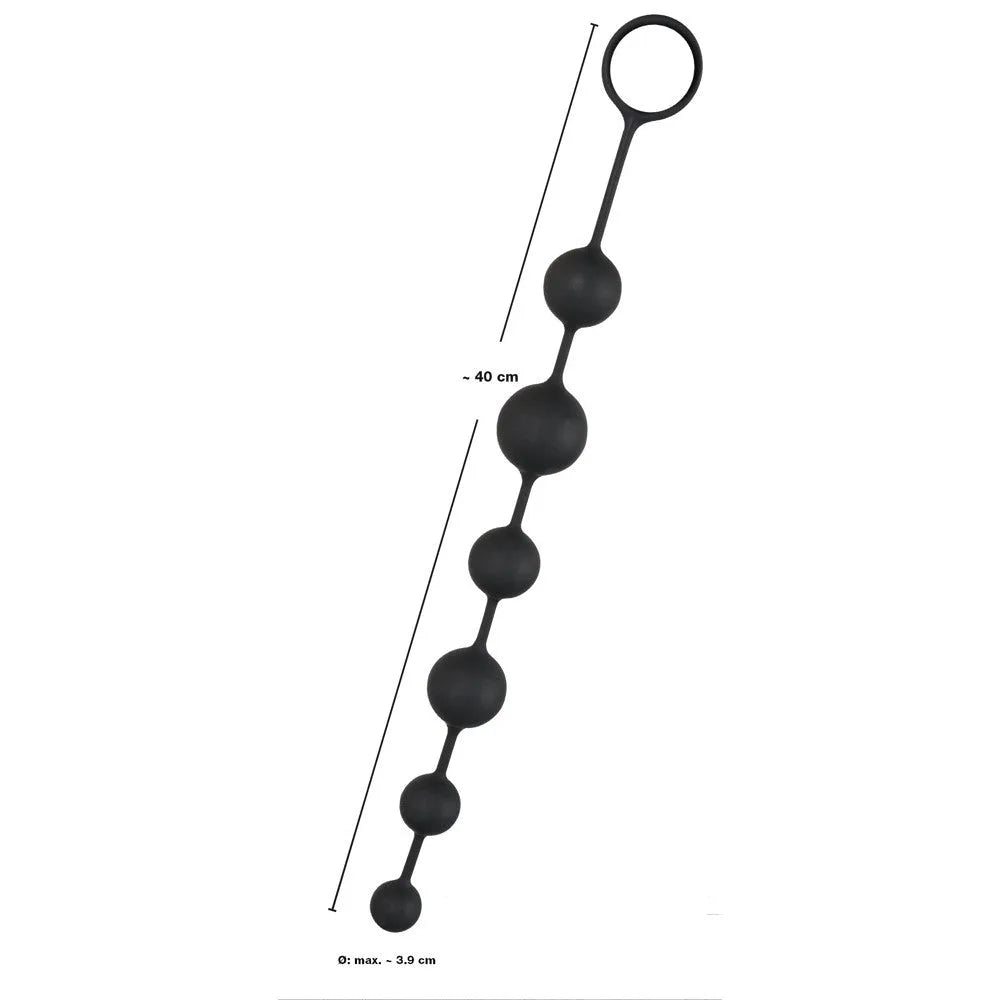Black Velvets Silicone Anal Beads - PlayBlue