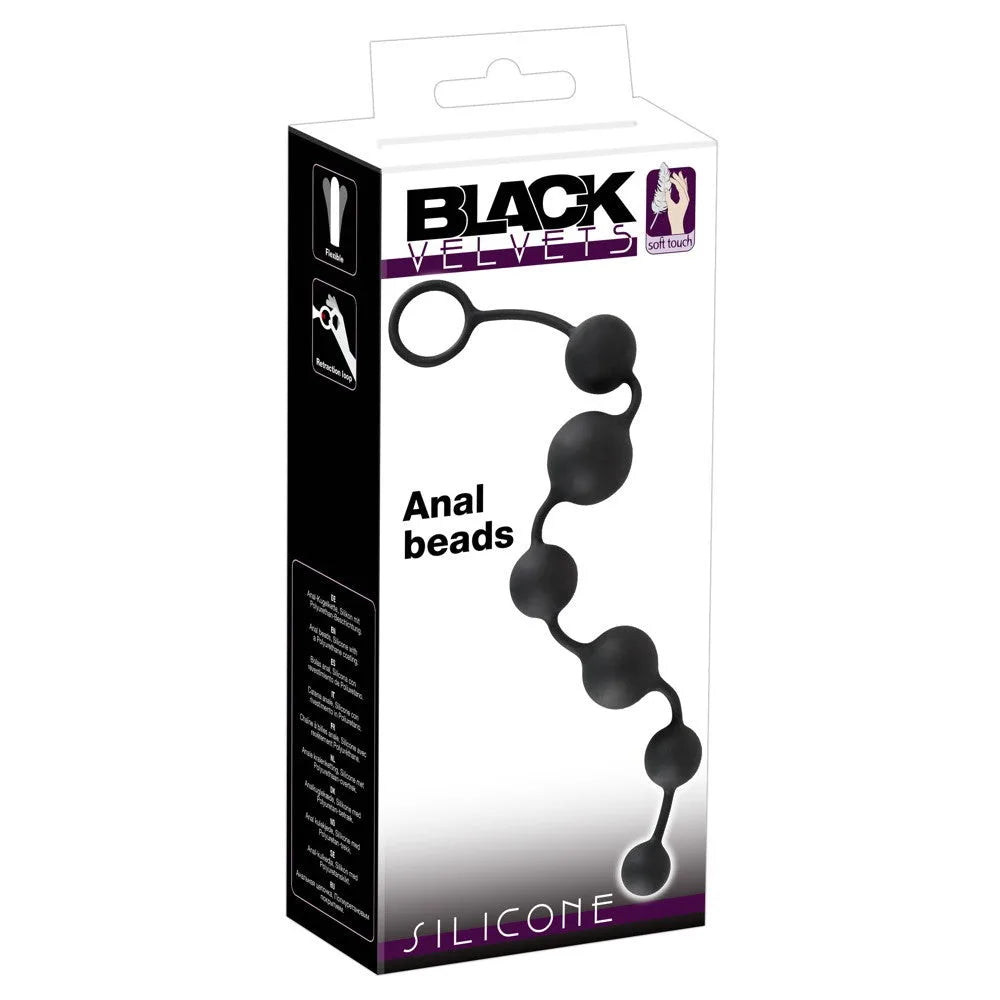 Black Velvets Silicone Anal Beads - PlayBlue